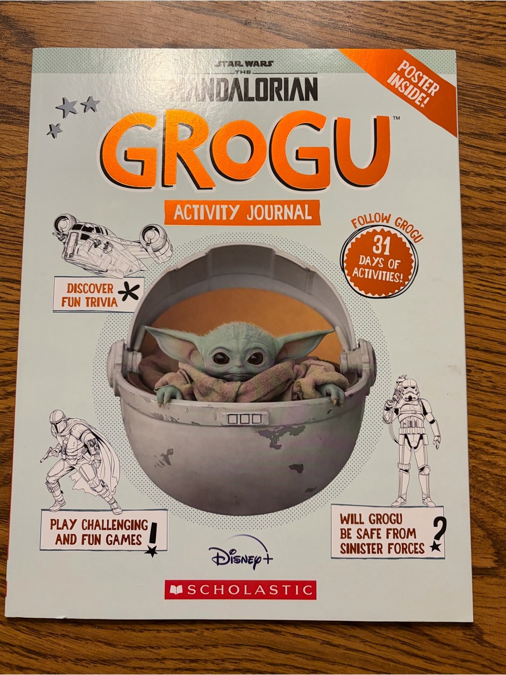 Scholastic Grogu Activity Journal – Orange and Gray